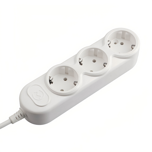 Удлинители без выключателя, белые, 3 розетки, 10/16 А